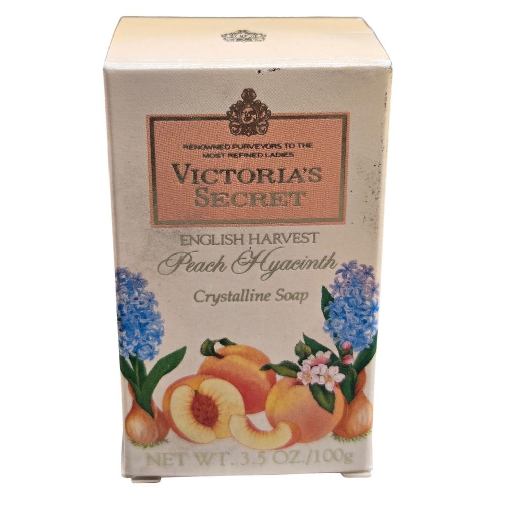 Vintage Victoria's Secret English Harvest Peach Hyacinth Crystalline Soap 3.5oz